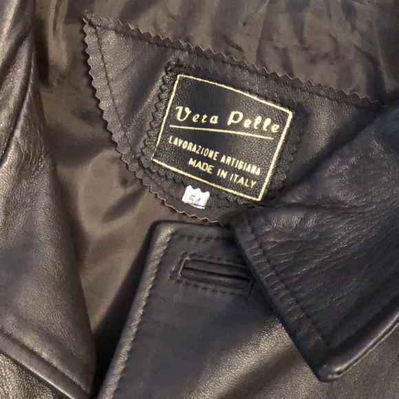 MEN’s AUTHENTIC ITALIAN made LEATHER Jacket European Size 54 - Picture 4 of 13